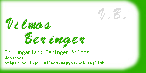 vilmos beringer business card